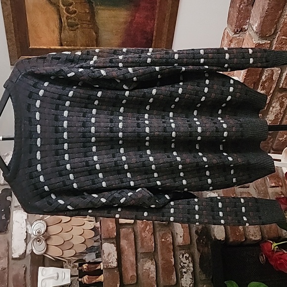 Crossings Vintage Eclectic Grandpa Charcoal Crewneck Sweater - Picture 1 of 11